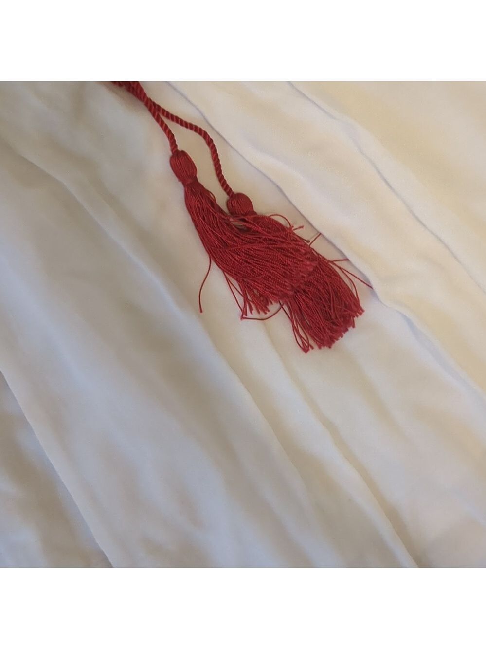 Elegant White And Red Embroidered Maxi Skirt - Picture 5 of 8